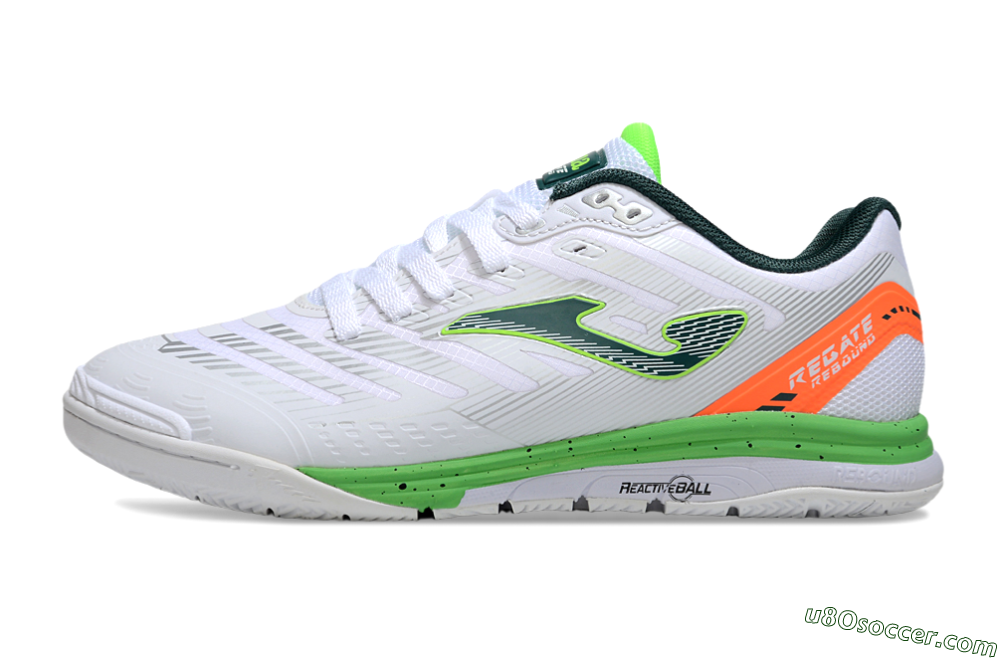 Joma Top Flex IC Indoor & Futsal Soccer Shoes - White/Yellow/Red 2