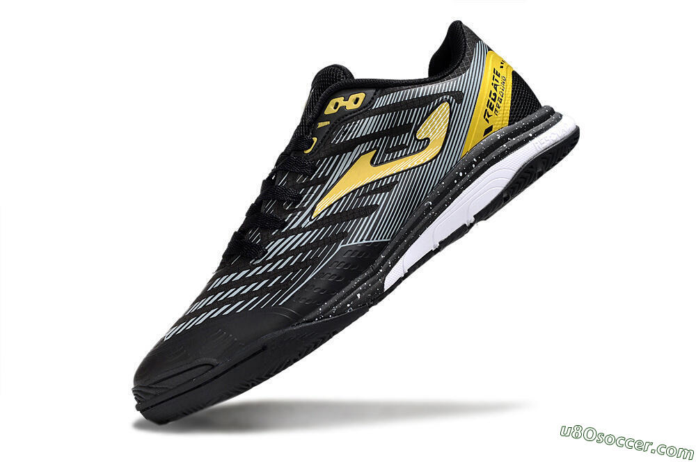 Joma Top Flex IC Indoor & Futsal Soccer Shoes - Black/Gold/White 5