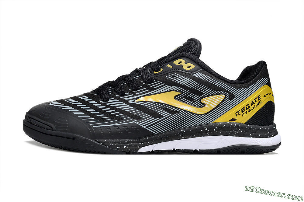 Joma Top Flex IC Indoor & Futsal Soccer Shoes - Black/Gold/White 2