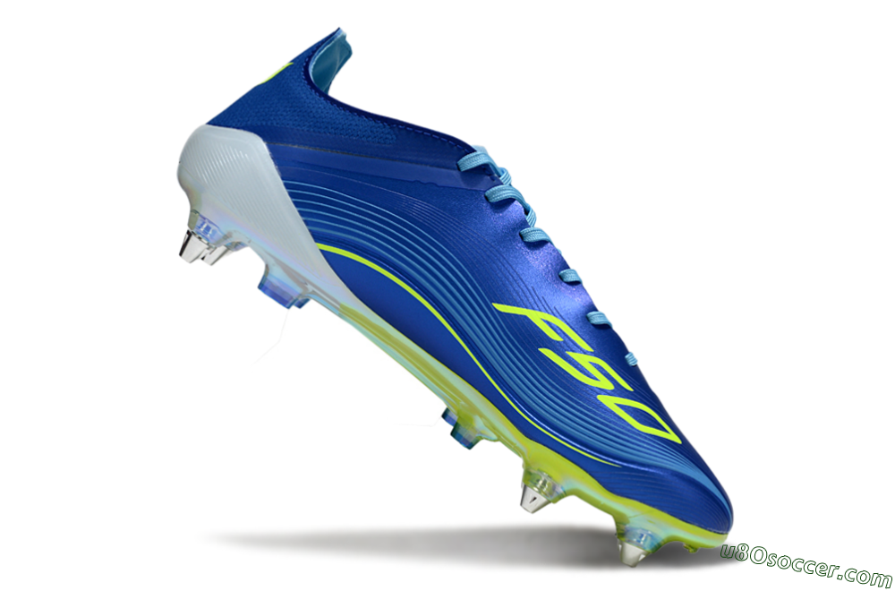 Messi x Adidas F50 Pro SG Soft Ground Soccer Cleats - Blue/Yellow/White 4