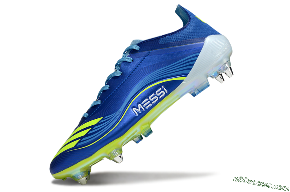 Messi x Adidas F50 Pro SG Soft Ground Soccer Cleats - Blue/Yellow/White 5