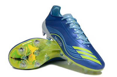 Messi x Adidas F50 Pro SG Soft Ground Soccer Cleats - Blue/Yellow/White