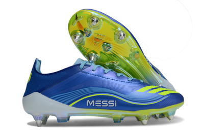 Messi x Adidas F50 Pro SG Soft Ground Soccer Cleats - Blue/Yellow/White