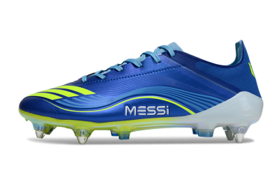 Messi x Adidas F50 Pro SG Soft Ground Soccer Cleats - Blue/Yellow/White