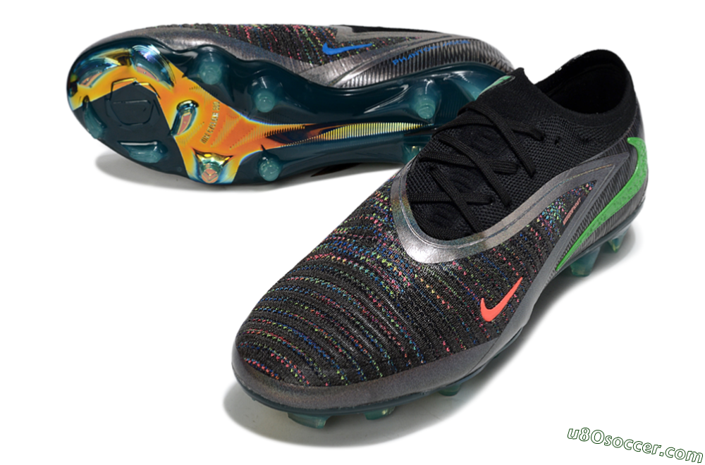 Nike Phantom 6 Low Elite FG Firm Ground Soccer Cleats - Black/Silver/Yellow 3