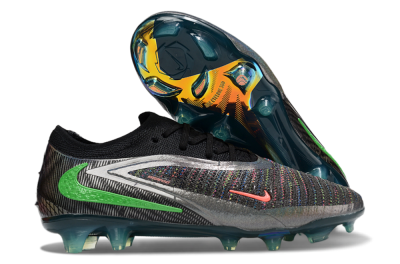 Nike Phantom 6 Low Elite FG Firm Ground Soccer Cleats - Black/Silver/Yellow