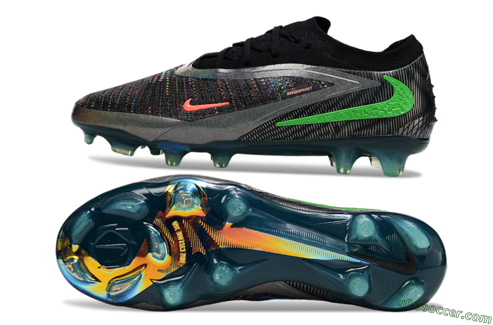 Nike Phantom 6 Low Elite FG Firm Ground Soccer Cleats - Black/Silver/Yellow 0