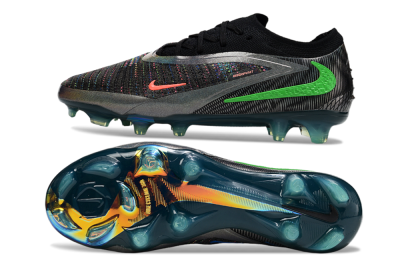 Nike Phantom 6 Low Elite FG Firm Ground Soccer Cleats - Black/Silver/Yellow