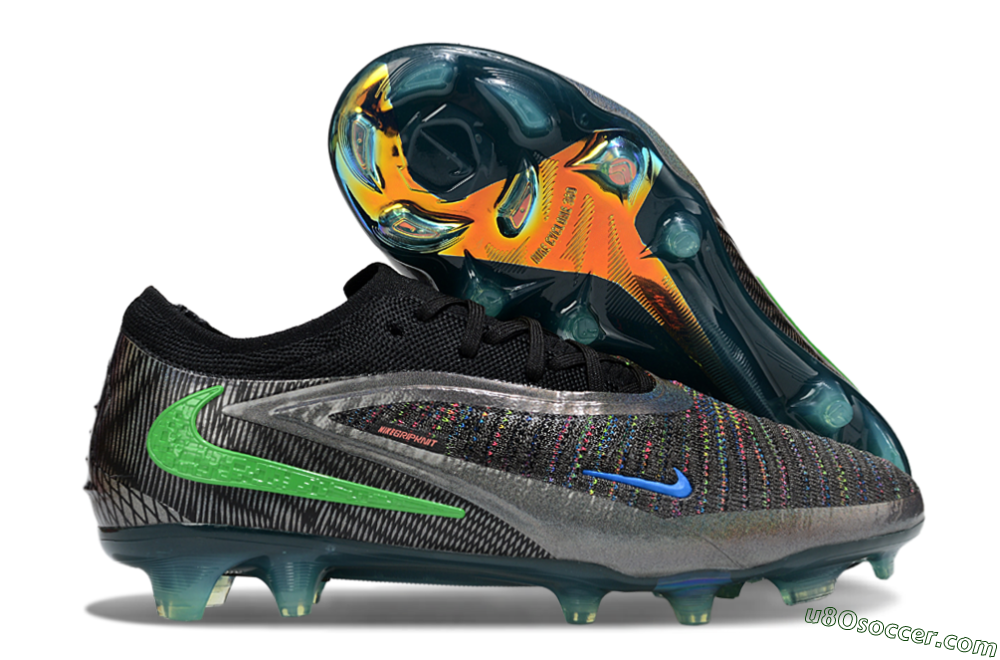Nike Phantom 6 Low Elite FG Firm Ground Soccer Cleats - Black/Silver/Yellow 1