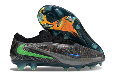 Nike Phantom 6 Low Elite FG Firm Ground Soccer Cleats - Black/Silver/Yellow