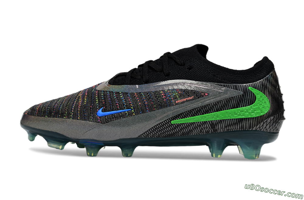 Nike Phantom 6 Low Elite FG Firm Ground Soccer Cleats - Black/Silver/Yellow 2