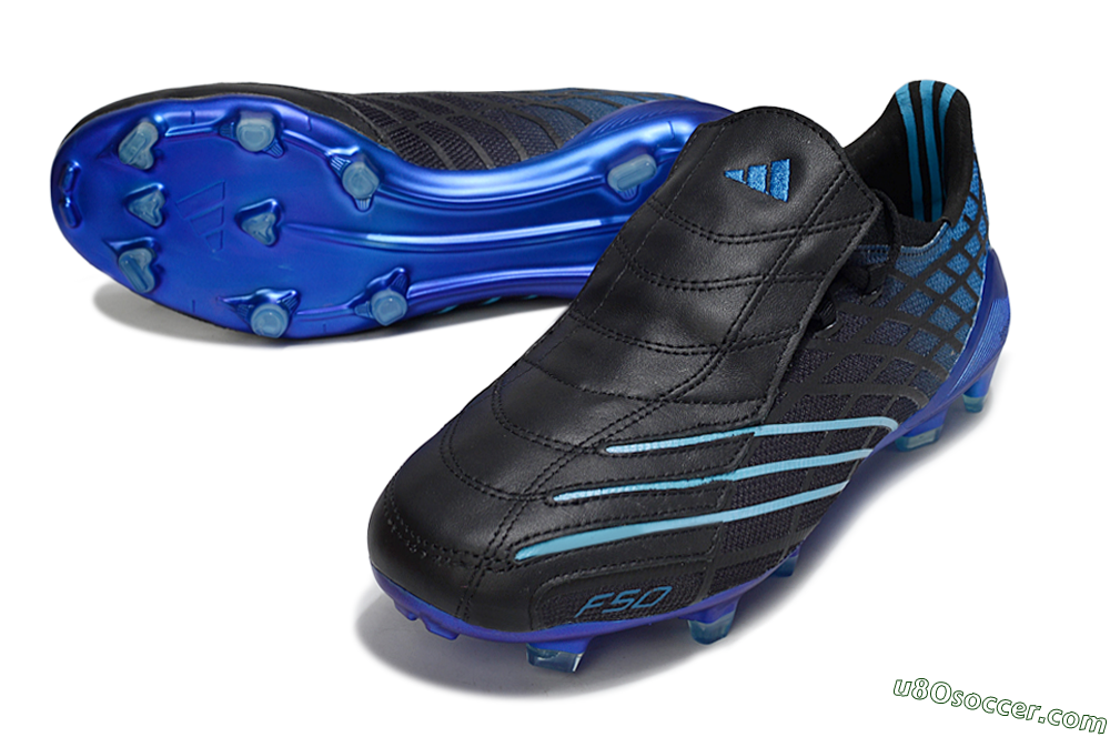 Adidas F50 Spider Remake FG Firm Ground Soccer Cleats - Black/Blue 3