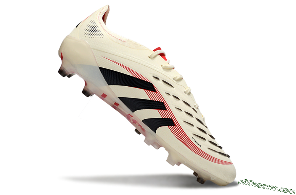 Adidas Predator 25 Elite AG Artificial Grass Soccer Cleats - White/Black/Red 4