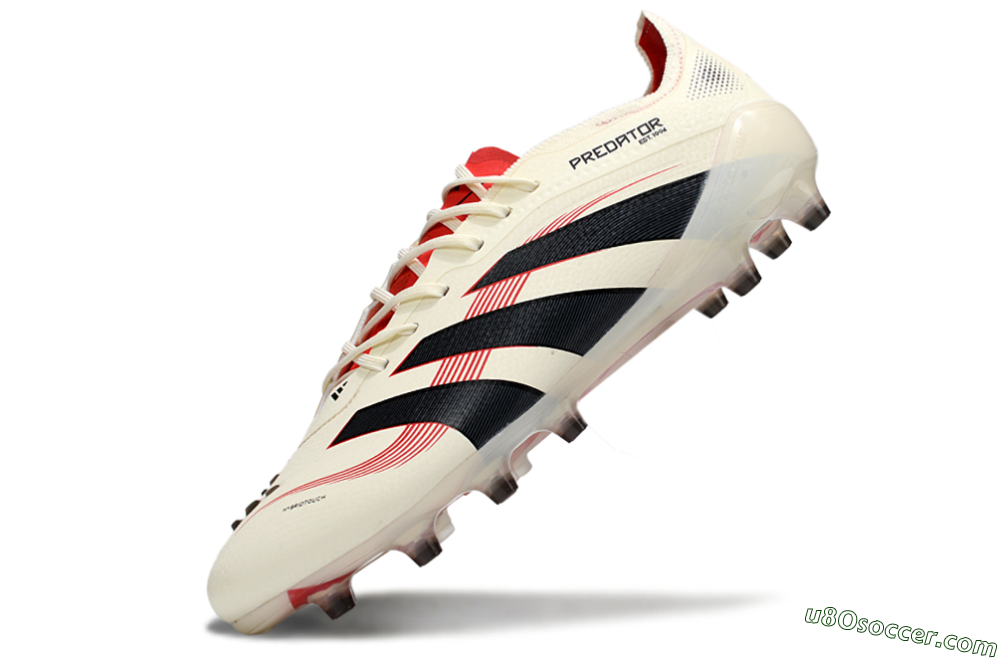 Adidas Predator 25 Elite AG Artificial Grass Soccer Cleats - White/Black/Red 5