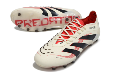 Adidas Predator 25 Elite AG Artificial Grass Soccer Cleats - White/Black/Red