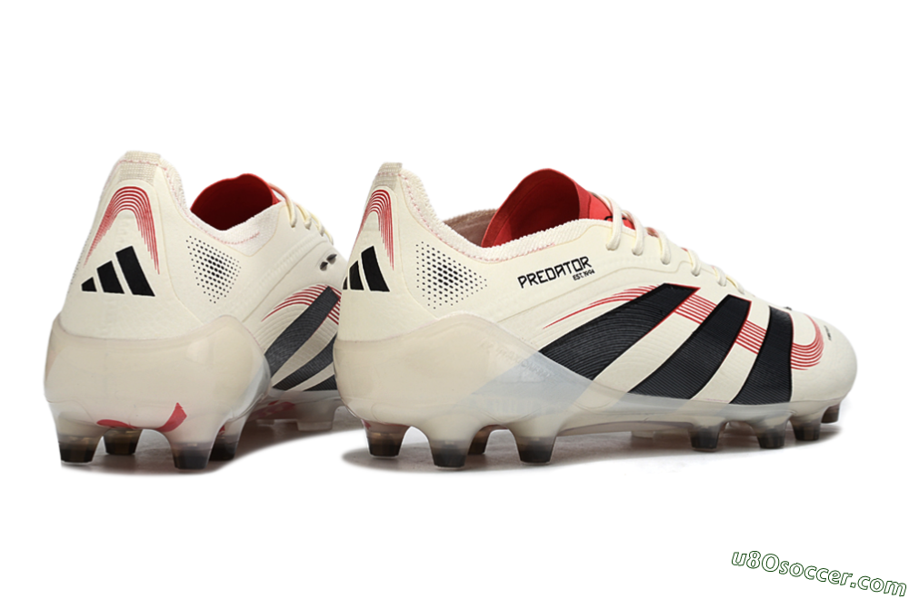 Adidas Predator 25 Elite AG Artificial Grass Soccer Cleats - White/Black/Red 6