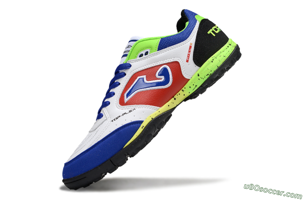 Joma Top Flex TF Artificial Turf Soccer Shoes - White/Red/Blue 5