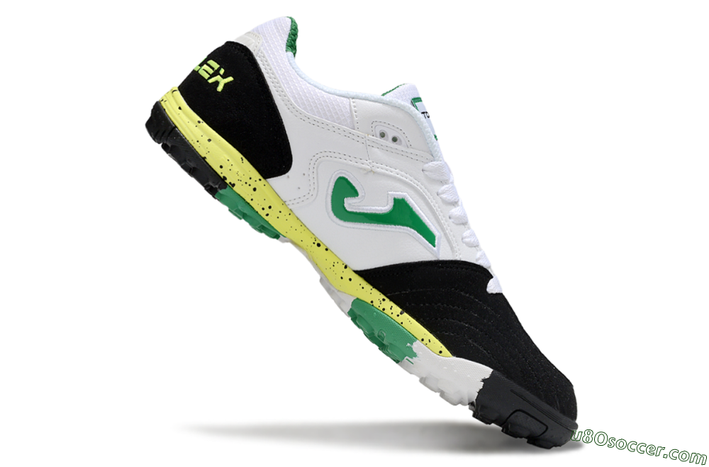 Joma Top Flex TF Artificial Turf Soccer Shoes - White/Green/Yellow 4