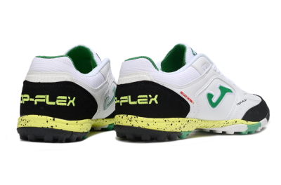 Joma Top Flex TF Artificial Turf Soccer Shoes - White/Green/Yellow