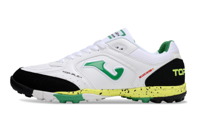 Joma Top Flex TF Artificial Turf Soccer Shoes - White/Green/Yellow