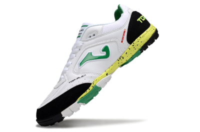 Joma Top Flex TF Artificial Turf Soccer Shoes - White/Green/Yellow