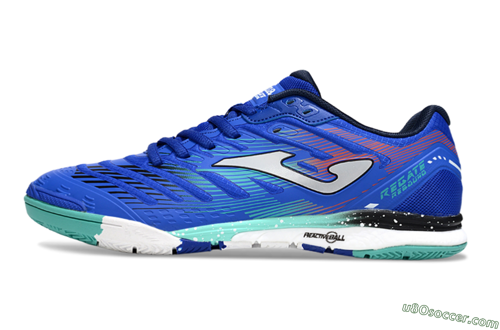 Joma Top Flex IC Indoor & Futsal Soccer Shoes - Blue/Jade/Red 2
