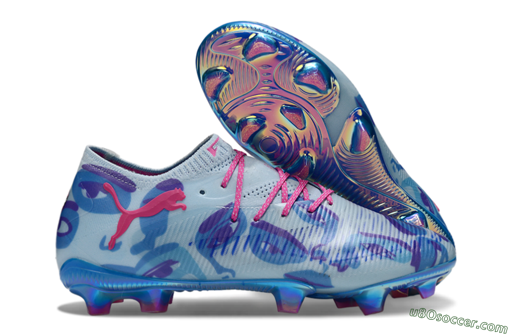 Puma Future 8 Ultimate FG Firm Ground Soccer Cleats - Blue/Pink/Black 1