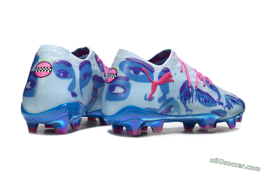 Puma Future 8 Ultimate FG Firm Ground Soccer Cleats - Blue/Pink/Black 6
