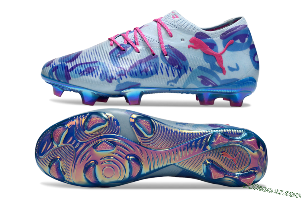 Puma Future 8 Ultimate FG Firm Ground Soccer Cleats - Blue/Pink/Black 0
