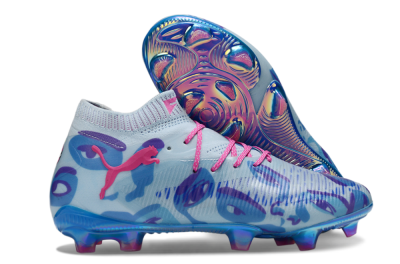 Puma Future 8 Ultimate FG Firm Ground Soccer Cleats - Blue/Pink/Black