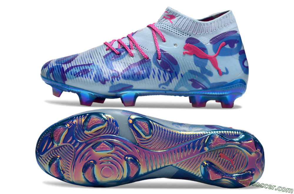 Puma Future 8 Ultimate FG Firm Ground Soccer Cleats - Blue/Pink/Black 0