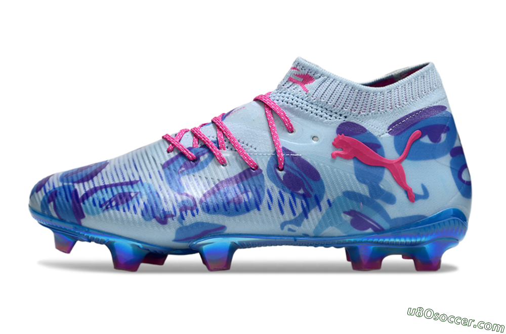 Puma Future 8 Ultimate FG Firm Ground Soccer Cleats - Blue/Pink/Black 2