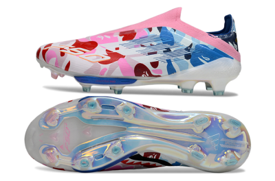 Adidas F50+ Elite Lightstrike Laceless FG Firm Ground Soccer Cleats - Pink/Red/Blue