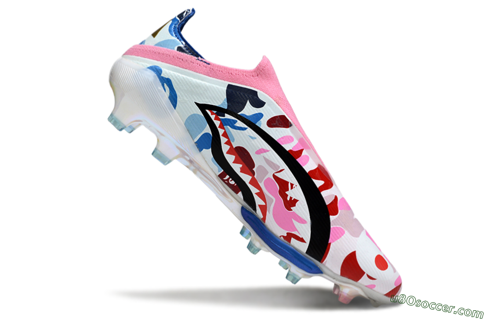 Adidas F50+ Elite Lightstrike Laceless FG Firm Ground Soccer Cleats - Pink/Red/Blue 4