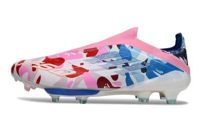 Adidas F50+ Elite Lightstrike Laceless FG Firm Ground Soccer Cleats - Pink/Red/Blue