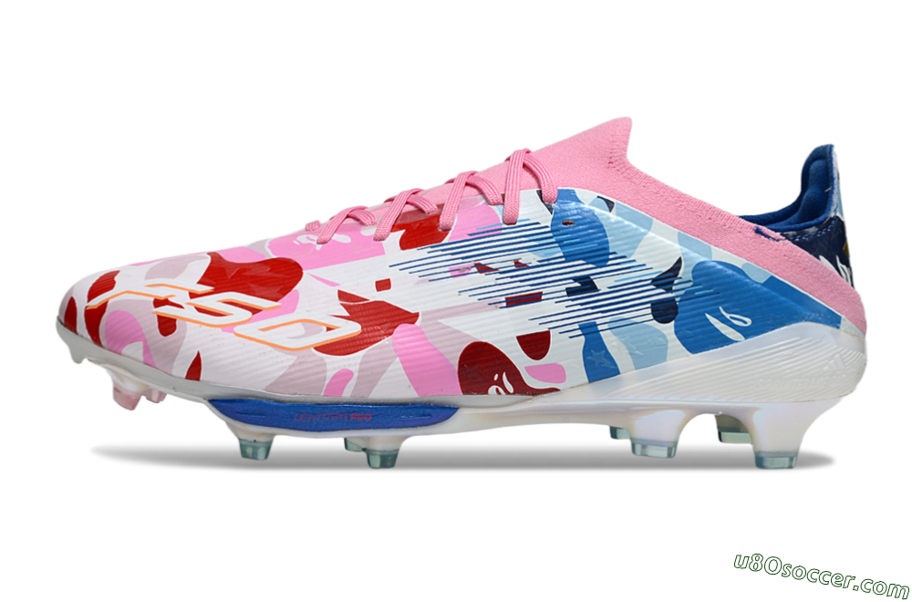 Adidas F50+ Elite Lightstrike Pro FG Firm Ground Soccer Cleats - Pink/Red/Blue 2