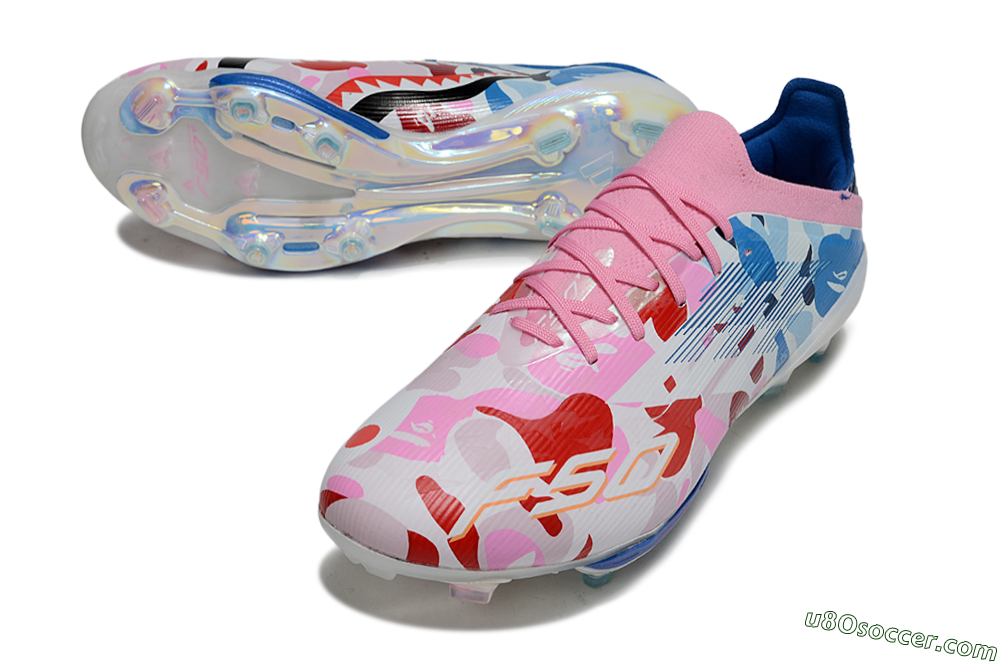 Adidas F50+ Elite Lightstrike Pro FG Firm Ground Soccer Cleats - Pink/Red/Blue 3