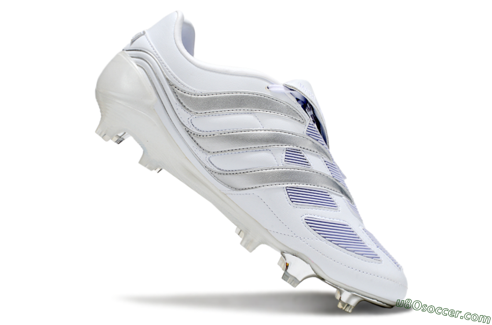 Adidas Predator Precision Elite Foldover Tongue FG Firm Ground Soccer Cleats - Beige/White/Silver 4