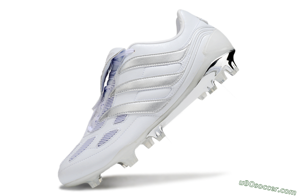 Adidas Predator Precision Elite Foldover Tongue FG Firm Ground Soccer Cleats - Beige/White/Silver 5
