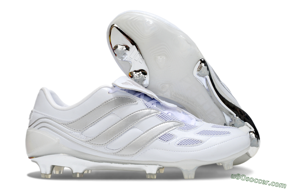 Adidas Predator Precision Elite Foldover Tongue FG Firm Ground Soccer Cleats - Beige/White/Silver 1
