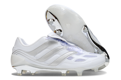 Adidas Predator Precision Elite Foldover Tongue FG Firm Ground Soccer Cleats - Beige/White/Silver