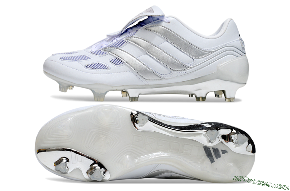 Adidas Predator Precision Elite Foldover Tongue FG Firm Ground Soccer Cleats - Beige/White/Silver 0