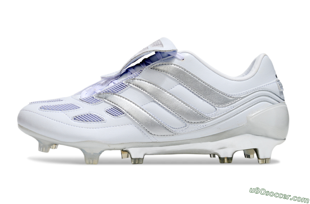 Adidas Predator Precision Elite Foldover Tongue FG Firm Ground Soccer Cleats - Beige/White/Silver 2