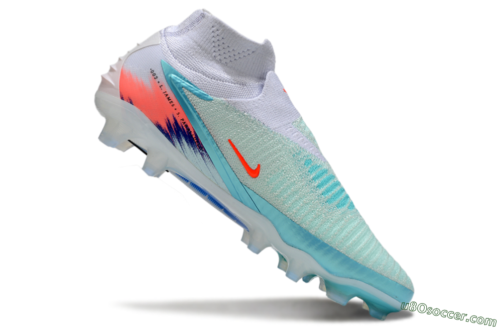 Nike Phantom 6 High Elite FG Firm Ground Soccer Cleats - Jade/White/Red 4