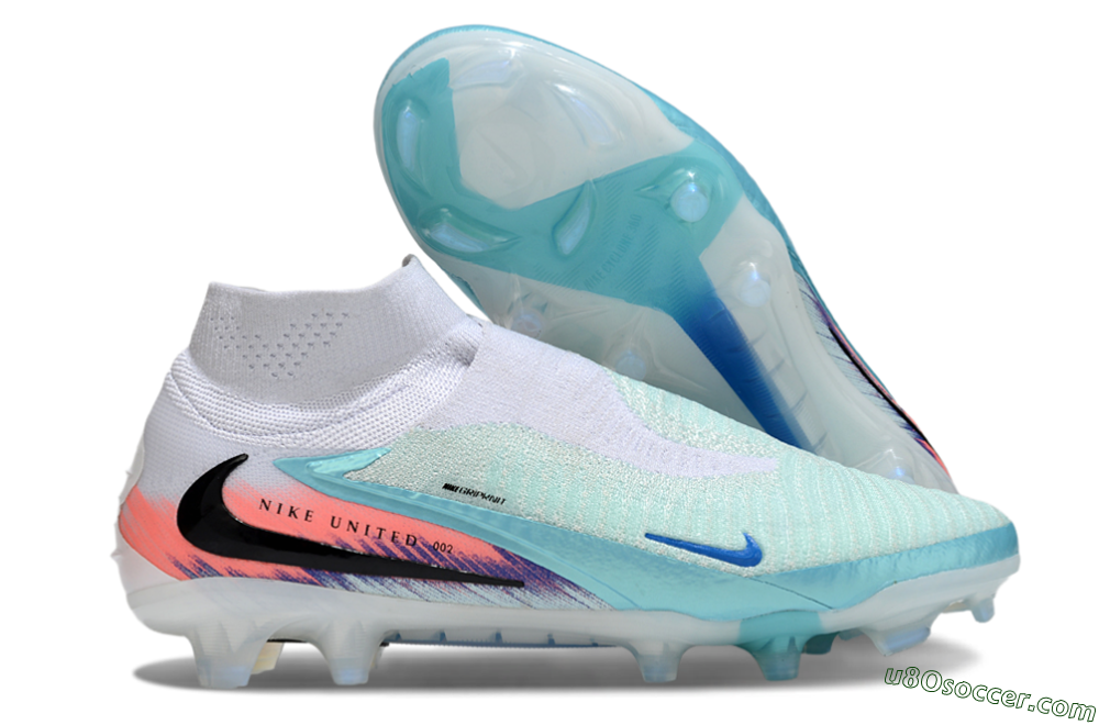 Nike Phantom 6 High Elite FG Firm Ground Soccer Cleats - Jade/White/Red 1