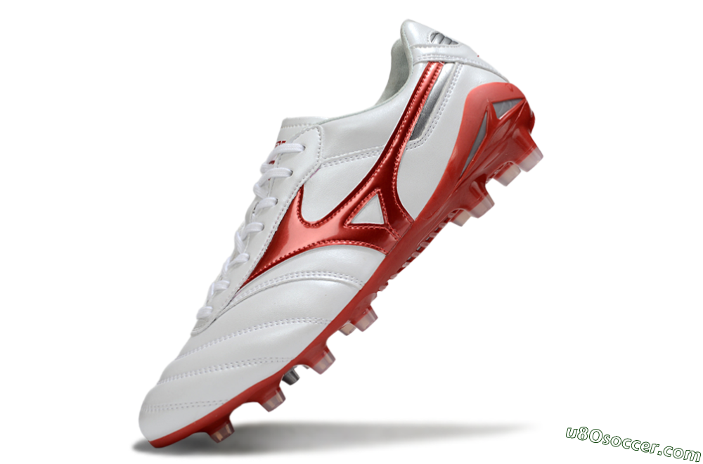 Mizuno Morelia 2 FG Firm Ground Soccer Cleats - White/Red 5