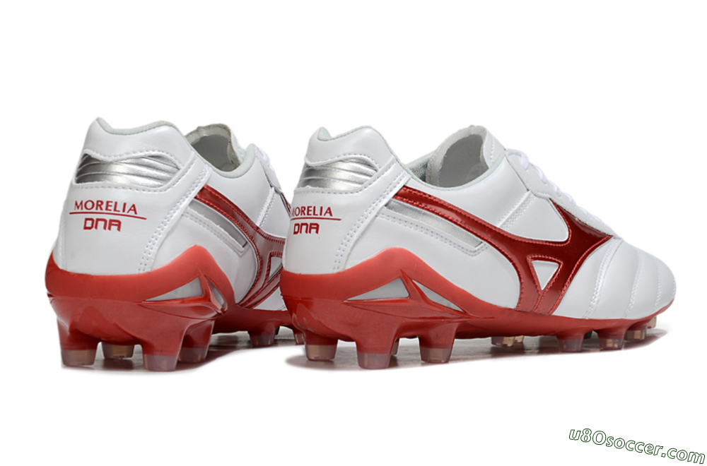 Mizuno Morelia 2 FG Firm Ground Soccer Cleats - White/Red 6