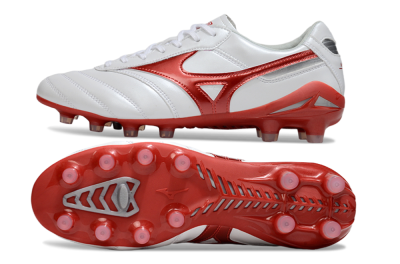 Mizuno Morelia 2 FG Firm Ground Soccer Cleats - White/Red