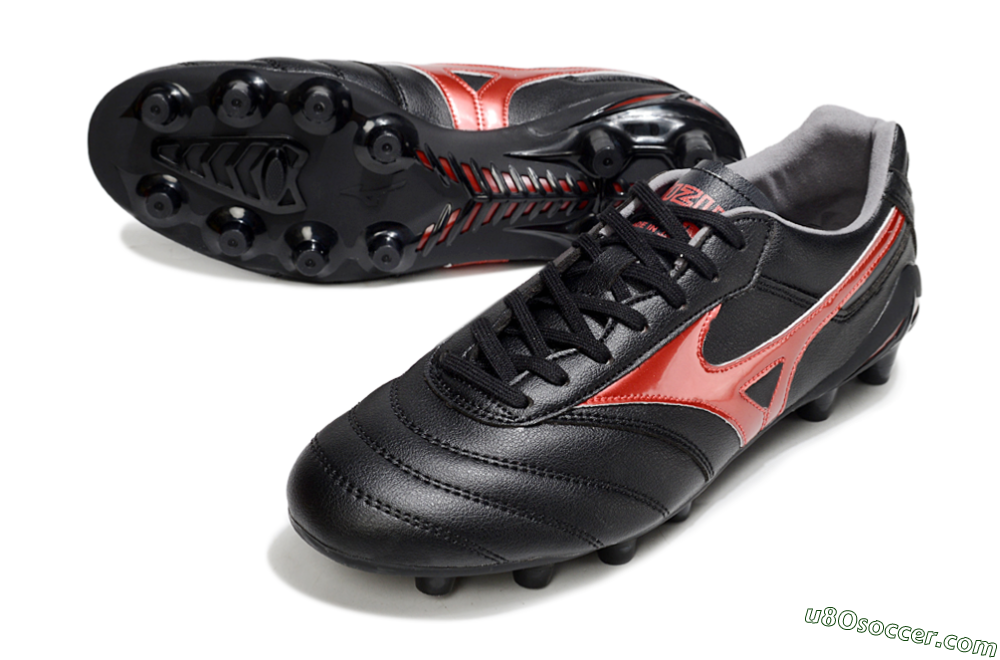 Mizuno Morelia 2 FG Firm Ground Soccer Cleats - Black/Red 3