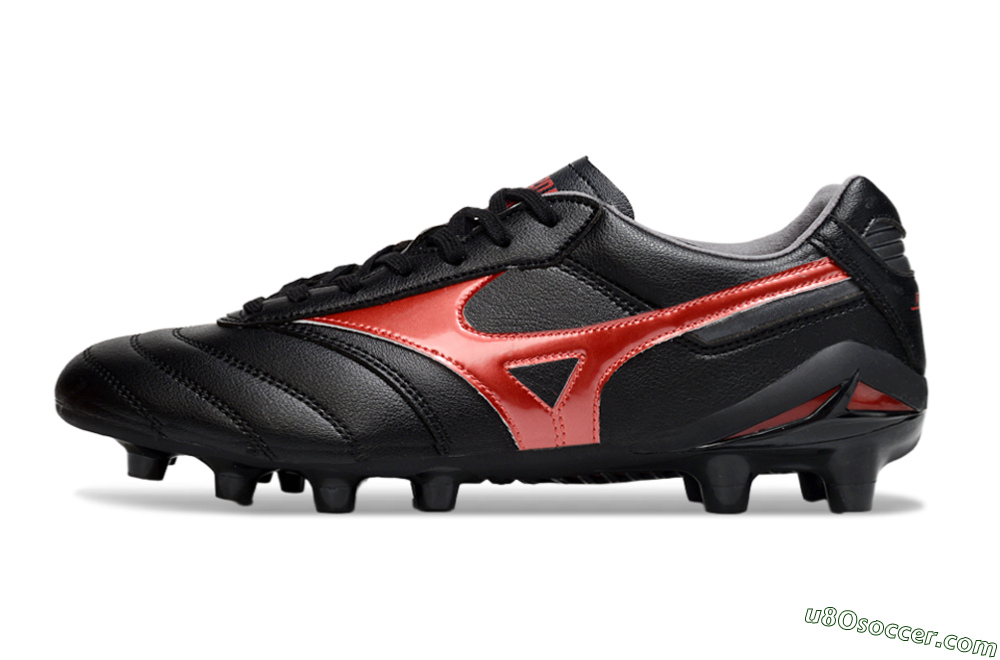 Mizuno Morelia 2 FG Firm Ground Soccer Cleats - Black/Red 2